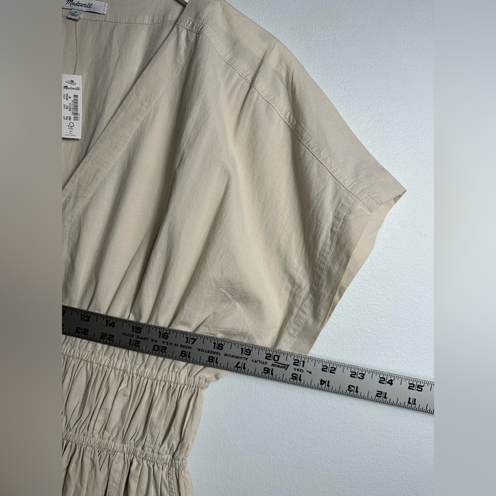 NWT Madewell Poplin Sophia Button-Front Midi  Neutral Dress, NH564, Size Medium - Picture 14 of 16